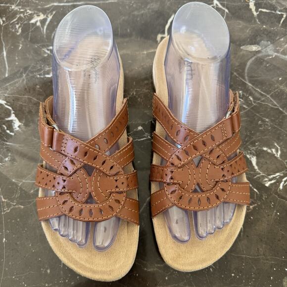 Earth Origins Slide Sandal Women’s 8.5M Sassoni 3 Tan - Picture 2 of 6